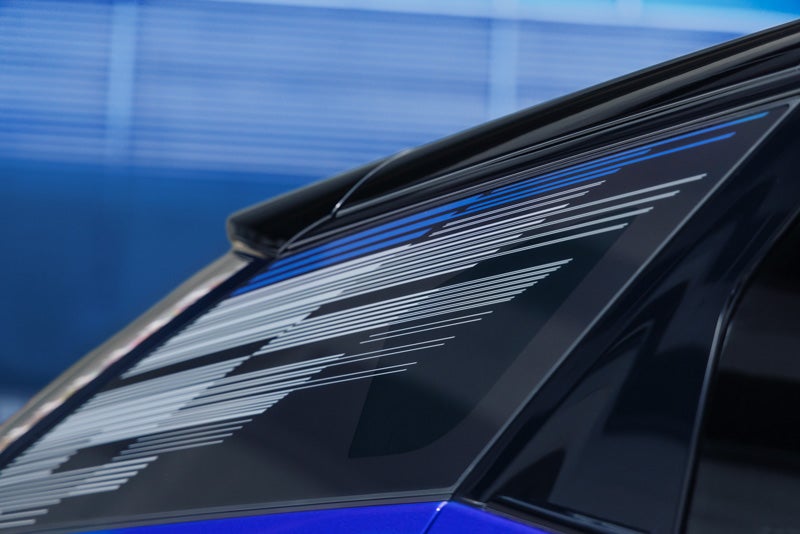 Close-up of the Modern Pattern on the 2026 OPTIQ-V Rear Quarter Glass | Casa Cadillac of Prescott in PRESCOTT AZ