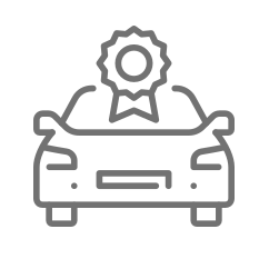 car with ribbon award icon
