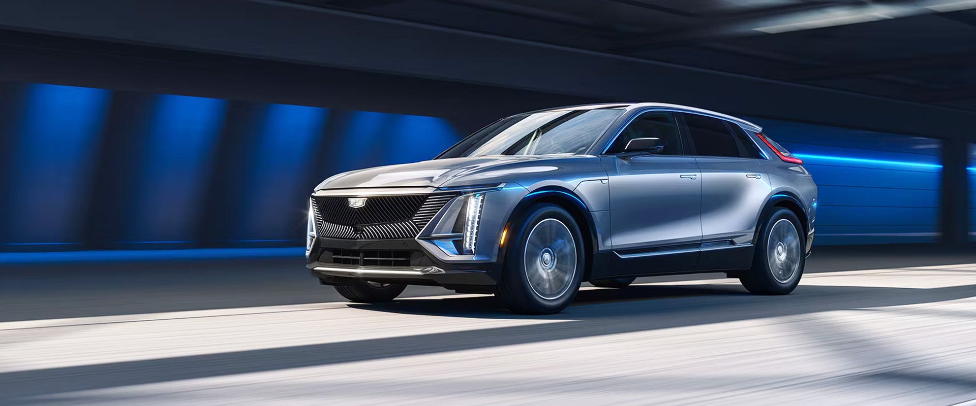 Cadillac Sedan speeding in a tunnel